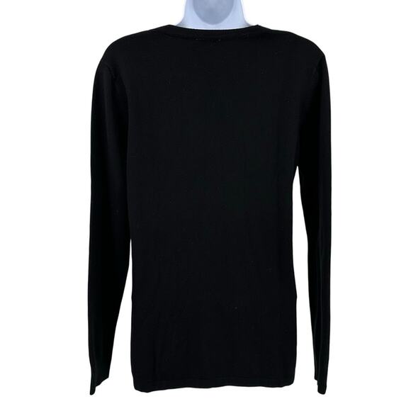 Vila Milano Sweater Black WMNS Sz S Long Sleeve Pullover Rhinestone Wool Blend - Picture 3 of 6